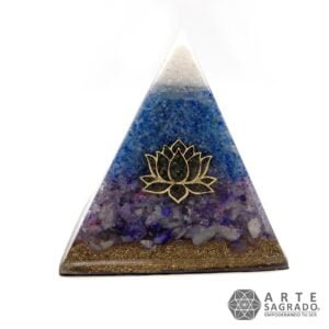 Orgonita Pirámide flor de loto Ágatas