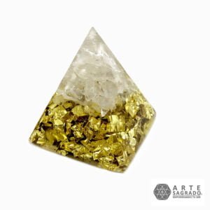 Pirámide Orgonita Equinoccios con Cuarzo Cristal -