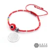 Pulsera Miyuki Ojo Turco, 7 Chakras y Flor de la Vida – Plata 0.925 por Arte Sagrado