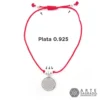 Pulsera de Hilo Rojo con Cubo de Metatrón o Flor de la Vida en Plata 0.925 por Arte Sagrado