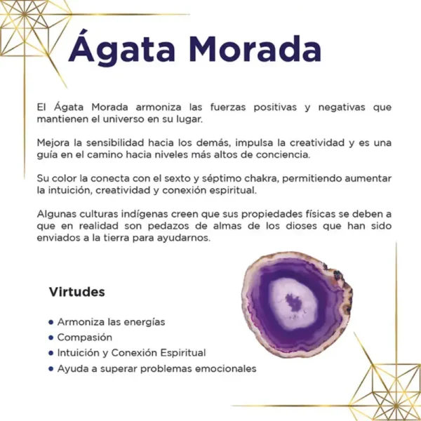 Tarjeta de piedras - Ágata Morada por Arte Sagrado