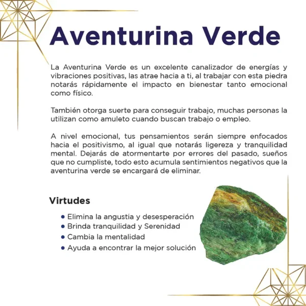 Tarjeta de piedras Aventurina Verde por Arte Sagrado