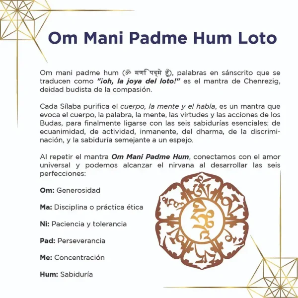 Tarjeta de símbolos - Om Mani Padme Hum Loto por Arte Sagrado