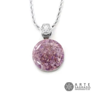 Collar Micro Orgón con Phosphosiderite<span> - </span>Acero Inoxidable