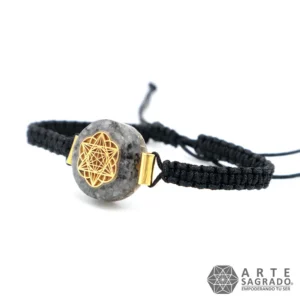 Pulsera Micro Orgón Merkabah en Chapa de Oro de 14K con Labradorita