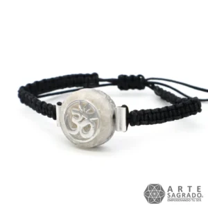 Pulsera Micro Orgón Ohm en Plata 0.925 con Piedra Luna y Perla