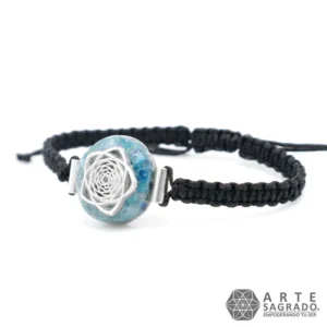 Pulsera Micro Orgón Pentaflor en Plata 0.925 con Apatito Azul