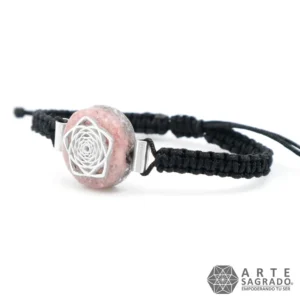 Pulsera Micro Orgón Pentaflor en Plata 0.925 con Rodocrosita