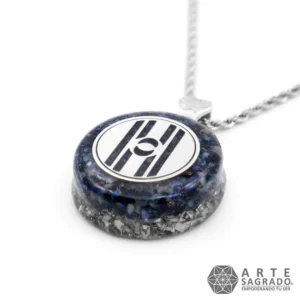 Collar Mini Orgón 11:11 en Plata 0.925 con Ojo de Halcón, Lapislázuli y Aventurina Azul
