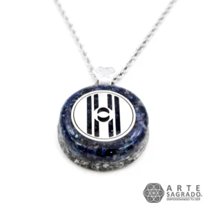 Collar Mini Orgón 11:11 en Plata 0.925 con Ojo de Halcón, Lapislázuli y Aventurina Azul