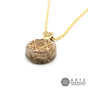 Collar Micro Orgón Merkabah en Chapa de Oro de 14K con Citrino