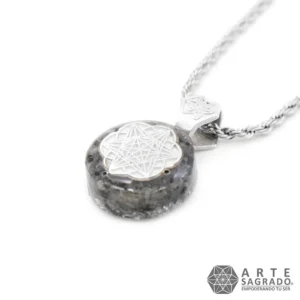 Collar Micro Orgón Merkabah en Plata 0.925 con Labradorita