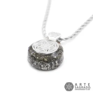 Collar Micro Orgón Vector en Equilibrio en Plata 0.925 con Pirita
