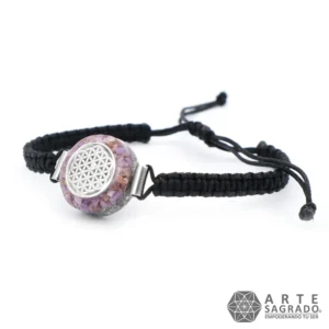 Pulsera Micro Orgon Flor de la Vida en Plata 0.925 con Phosphosiderite