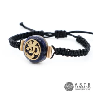 Pulsera Micro Orgón Ohm en Chapa de Oro de 14K con Aventurina Azul