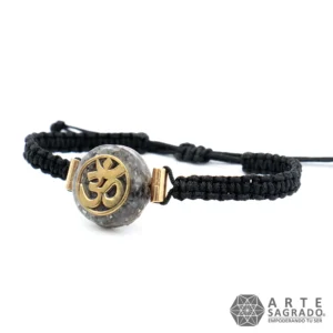 Pulsera Micro Orgón Ohm en Chapa de Oro de 14K con Labradorita