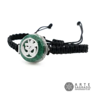 Pulsera Micro Orgón Ohm en Plata 0.925 con Malaquita