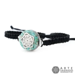 Pulsera Micro Orgón Pentaflor en Plata 0.925 con Turquesa