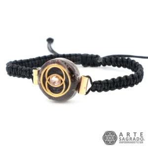 Pulsera Micro Orgón Vesica Piscis en Chapa de Oro de 14K con Granate y Swarovski
