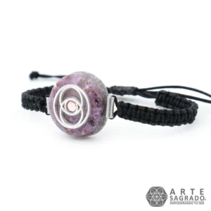 Pulsera Micro Orgón Vesica Piscis en Plata 0.925 con Phosphosiderite y Swarovski